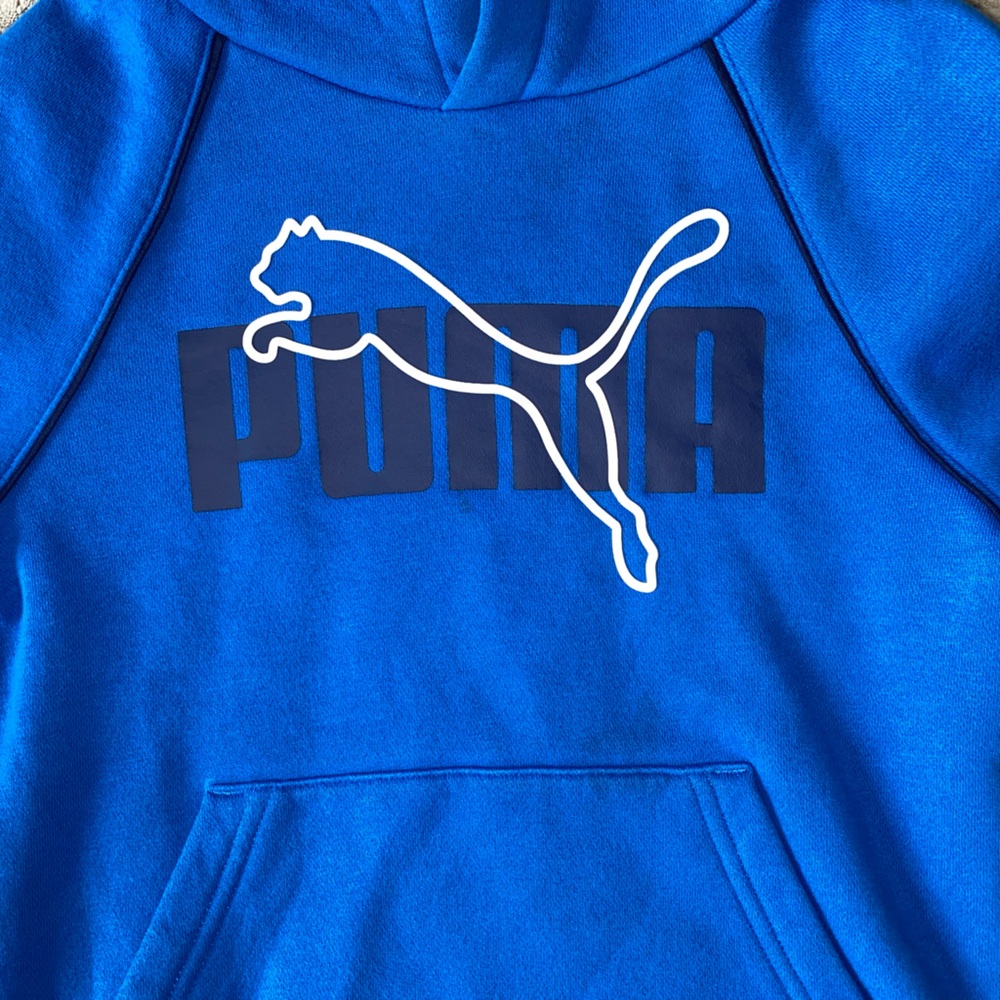 Puma Kids Blue Logo Hoodie | Size XS (5/6) - Picture 2 of 5